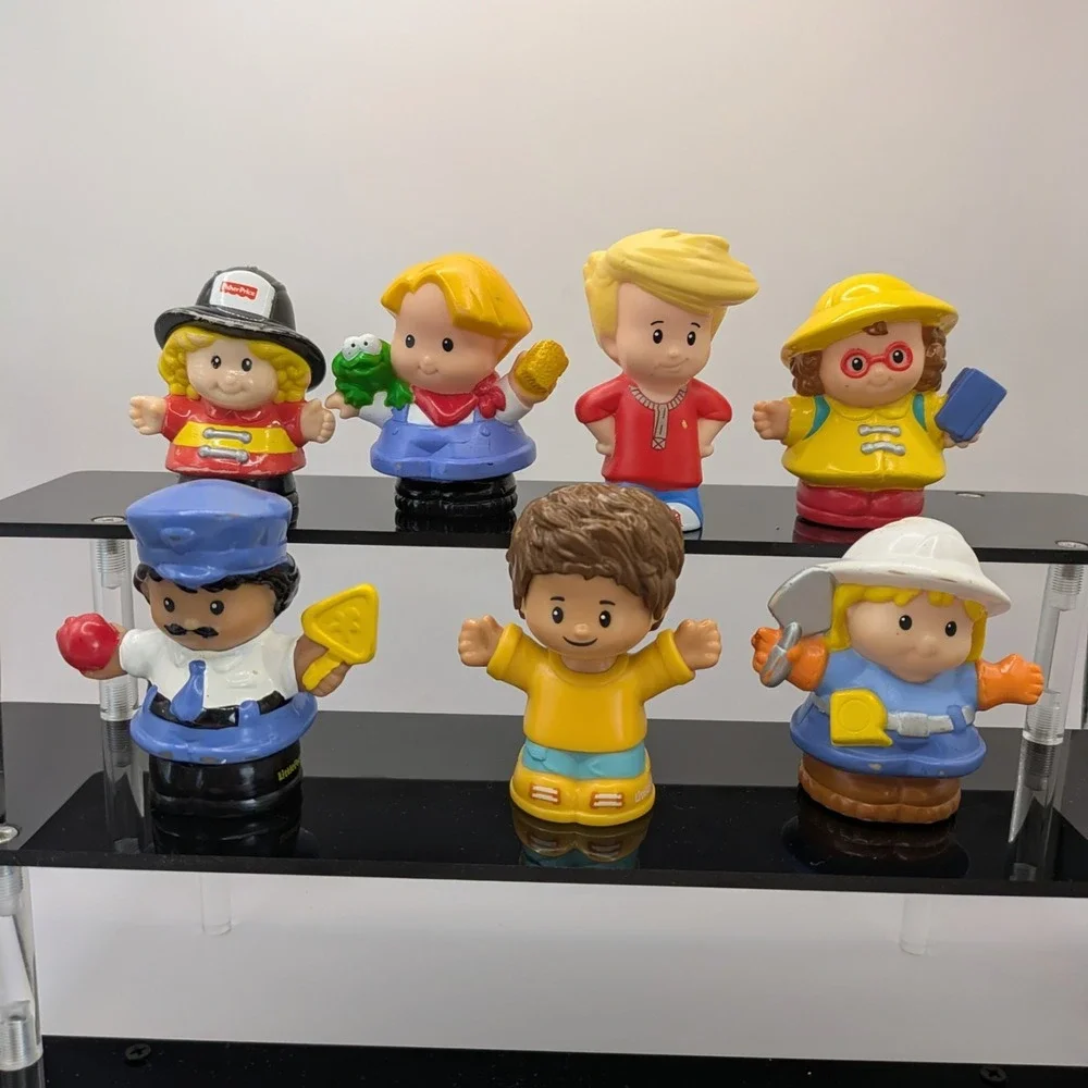 Fisher Price Little People Lot Of 7 Crossing Guard School Girl Boy Construction